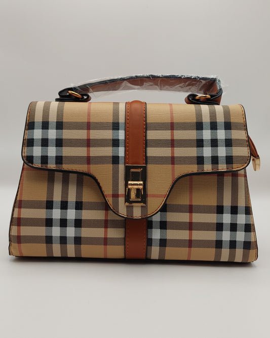 Premium Checkered Pattern Handbag – Stylish & Functional