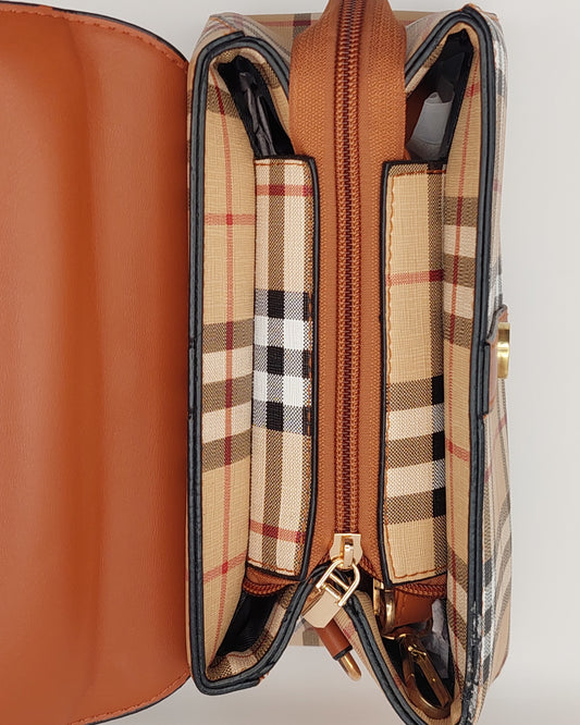 Premium Checkered Pattern Handbag – Stylish & Functional