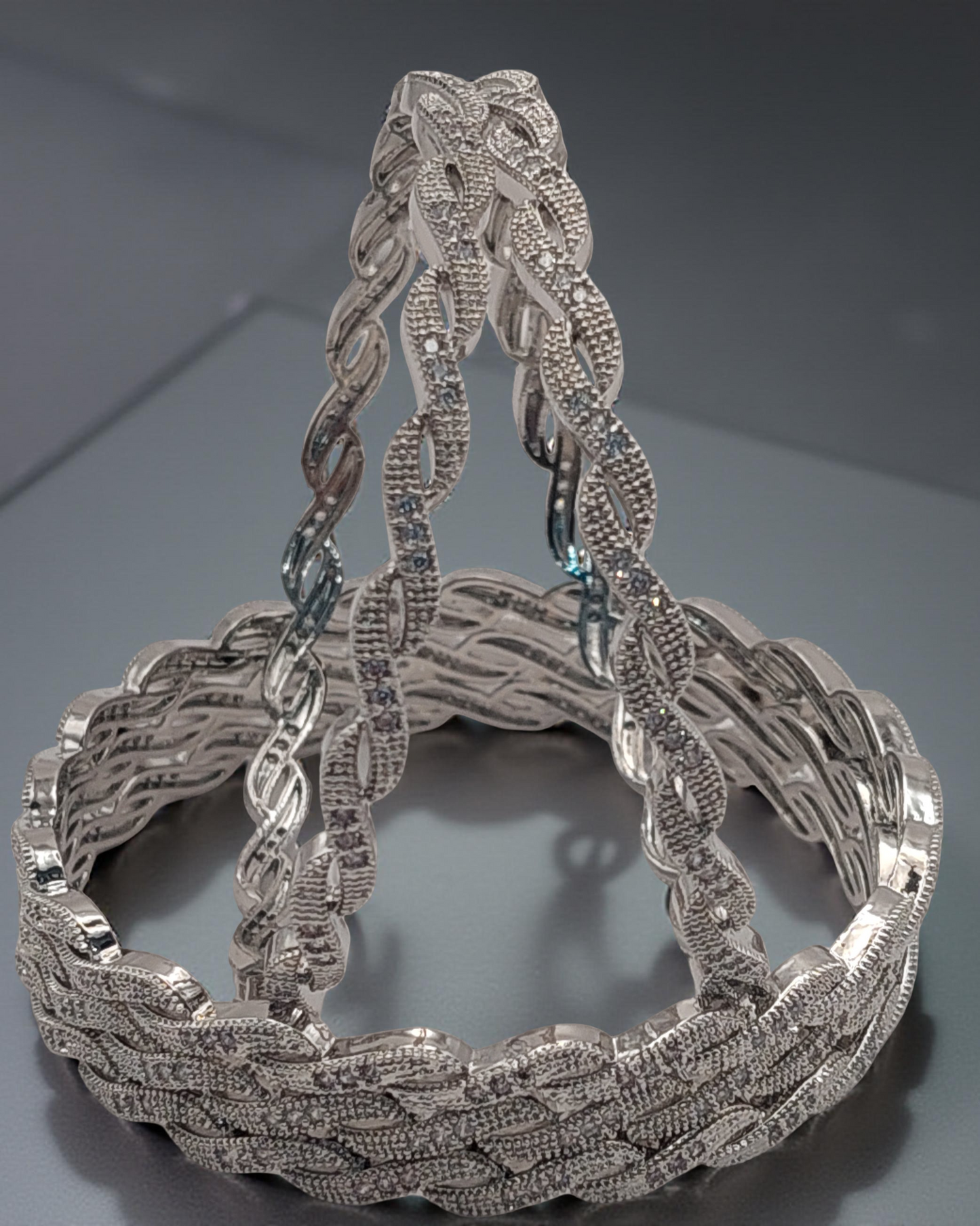 Silver-Plated Twisted Design Bangles (Set of 6)