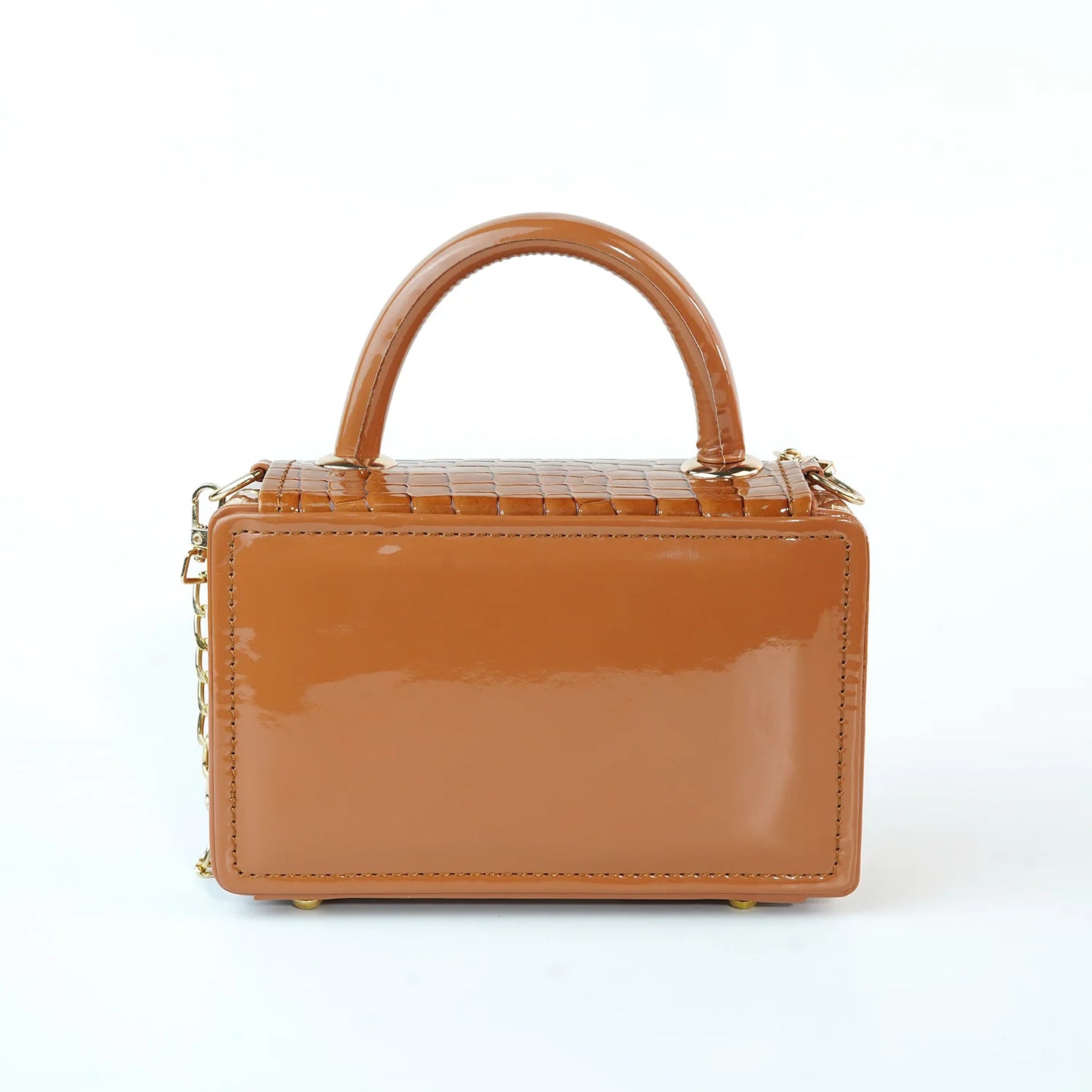 Set of Two Crocodile-Pattern Leather Handbags