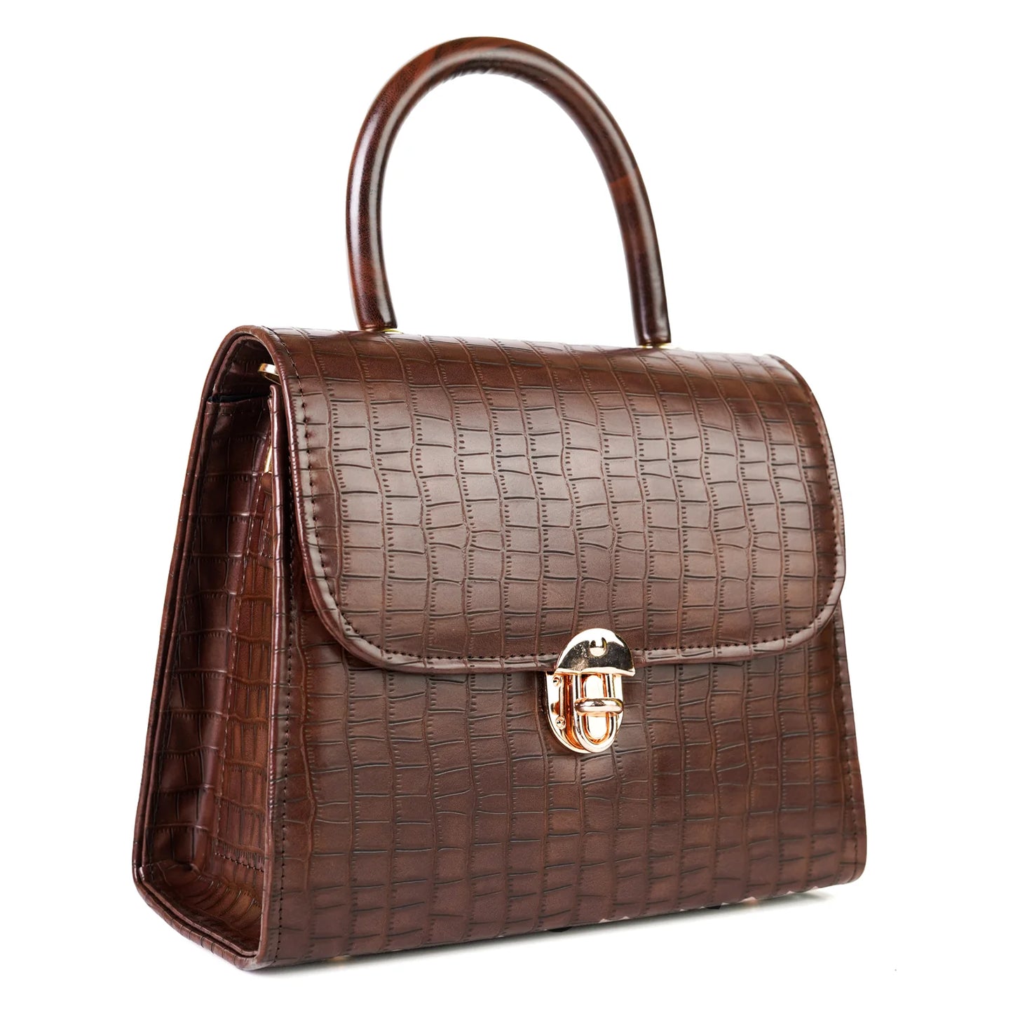 Croc-Embossed Handbag
