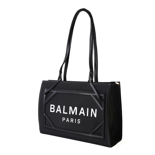 Sleek Black Balmain Paris Tote Bag