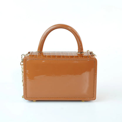 Set of Two Crocodile-Pattern Leather Handbags