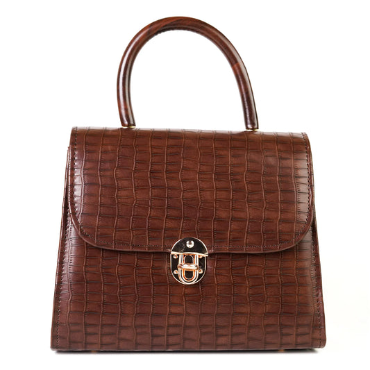 Croc-Embossed Handbag