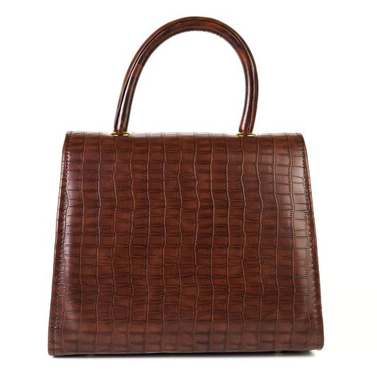 Croc-Embossed Handbag